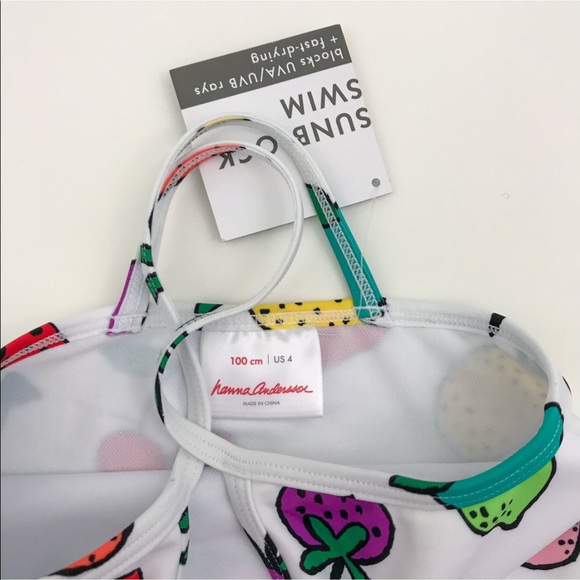 NWT Hanna Andersson Fruit Swimsuit Top - Picture 4 of 8